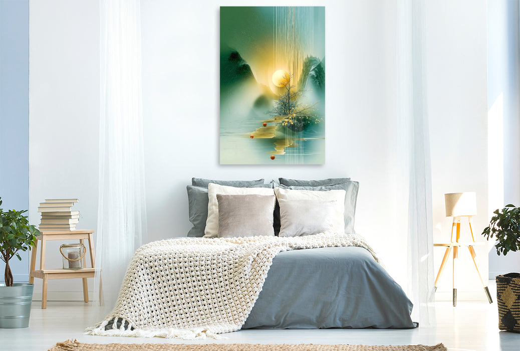 Premium Textil-Leinwand Licht, das fließt und den Raum atmet