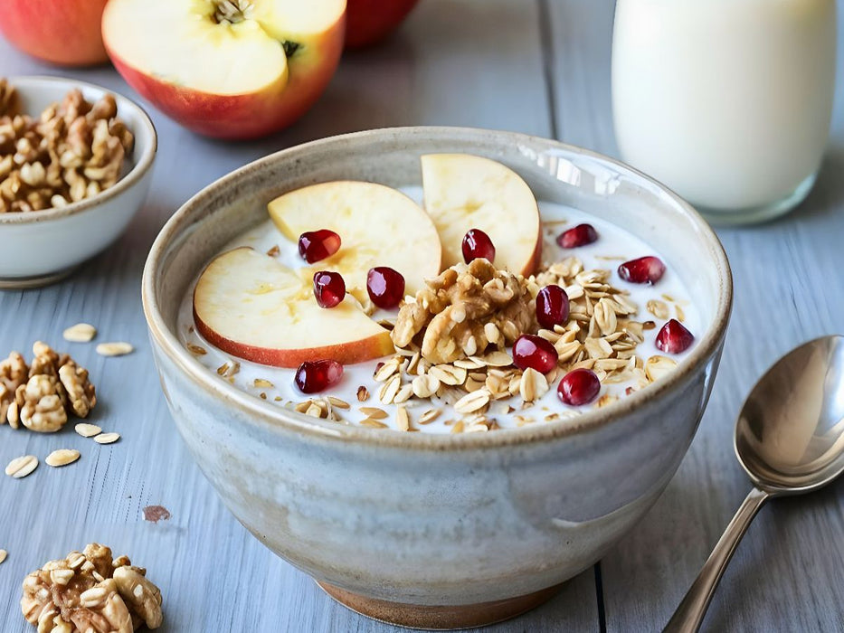 Müsli Stillleben - Winterliche Wärme mit Apfel, Walnuss und Granatapfel - CALVENDO Foto-Puzzle'