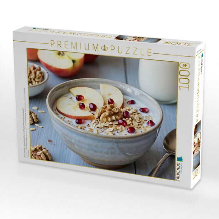 Müsli Stillleben - Winterliche Wärme mit Apfel, Walnuss und Granatapfel - CALVENDO Foto-Puzzle'