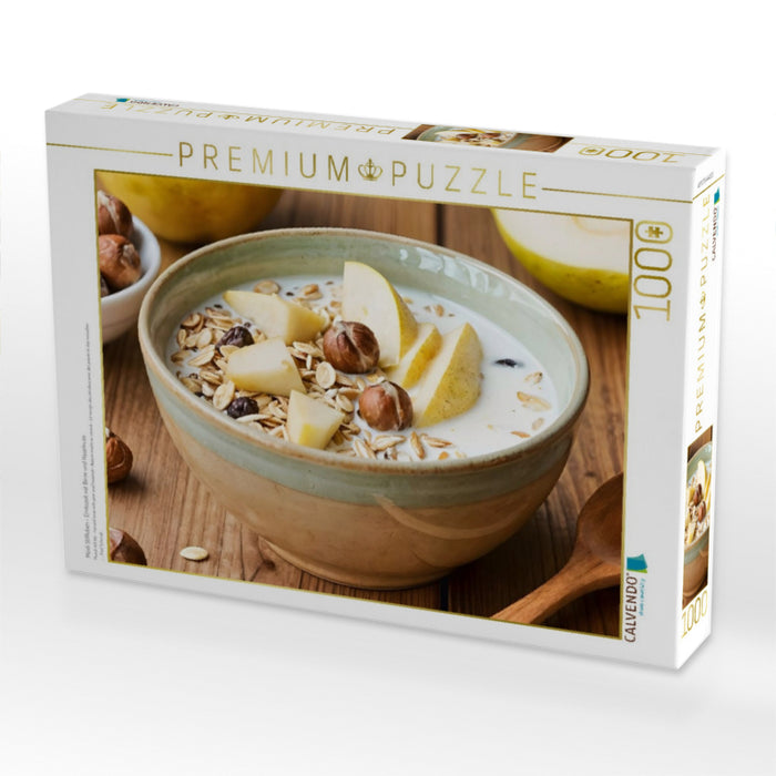 Müsli Stillleben - Erntezeit mit Birne und Haselnuss - CALVENDO Foto-Puzzle'