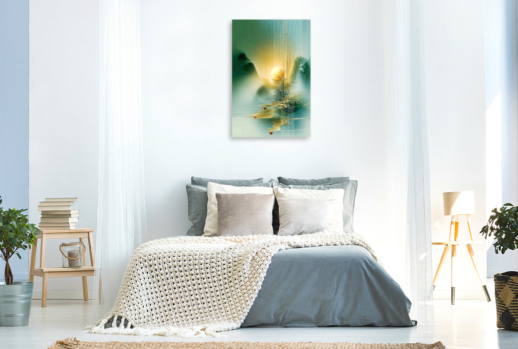 Premium Textil-Leinwand Licht, das fließt und den Raum atmet