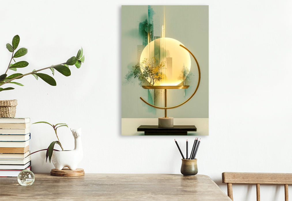 Premium Textil-Leinwand Komposition aus Licht und Natur