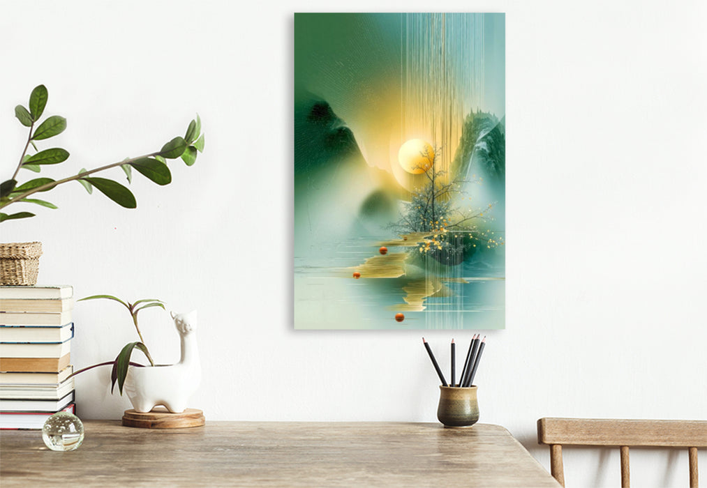 Premium Textil-Leinwand Licht, das fließt und den Raum atmet