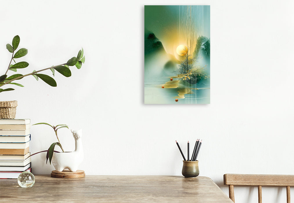 Premium Textil-Leinwand Licht, das fließt und den Raum atmet