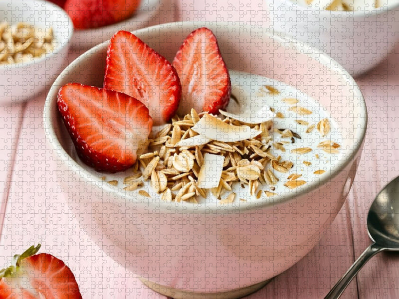 Müsli Stillleben - Erdbeersüße und Kokosduft - CALVENDO Foto-Puzzle'