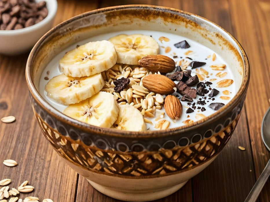 Müsli Stillleben - Schokoladiger Trost mit Banane und Kakao - CALVENDO Foto-Puzzle'
