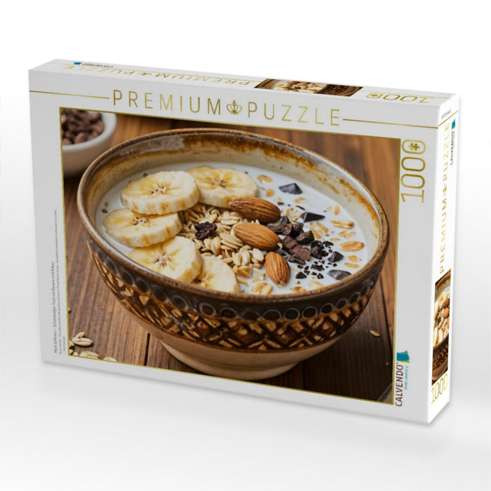 Müsli Stillleben - Schokoladiger Trost mit Banane und Kakao - CALVENDO Foto-Puzzle'