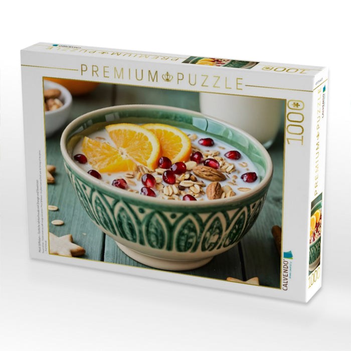 Müsli Stillleben - Festliche Winterfreude mit Orange und Gewürzen - CALVENDO Foto-Puzzle'