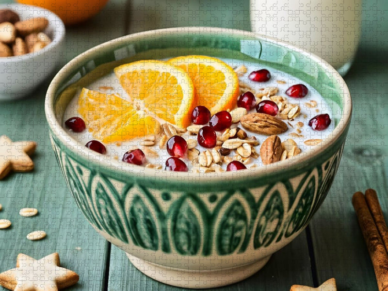 Müsli Stillleben - Festliche Winterfreude mit Orange und Gewürzen - CALVENDO Foto-Puzzle'