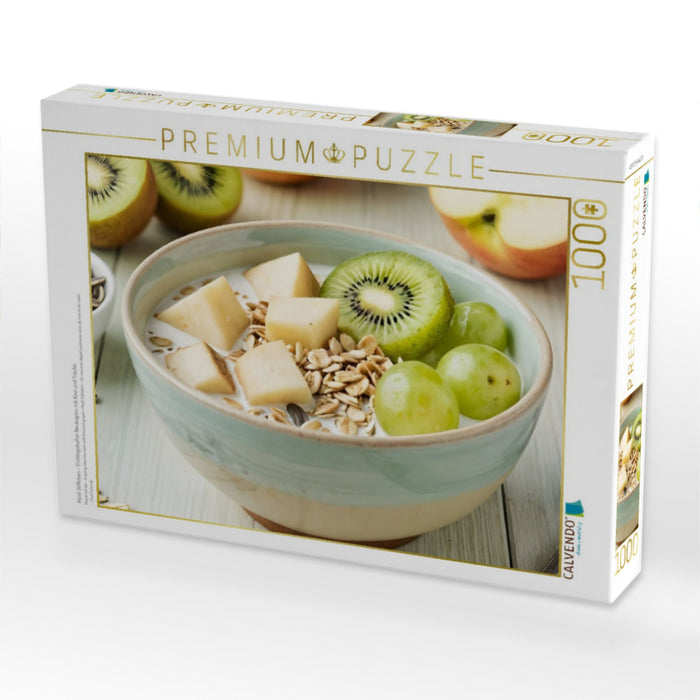 Müsli Stillleben - Frühlingshafter Neubeginn mit Kiwi und Traube - CALVENDO Foto-Puzzle'
