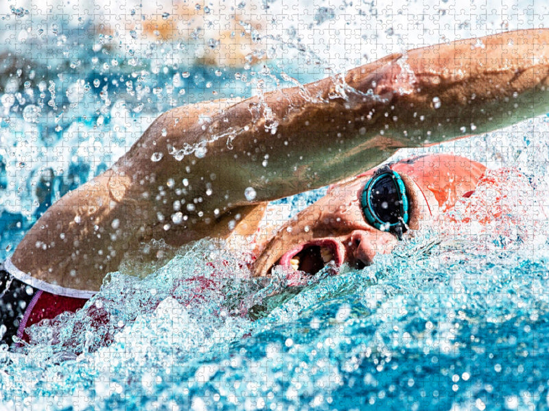 Catch-Up-Drill: Schwimmen im Kraul-Stil - CALVENDO Foto-Puzzle'