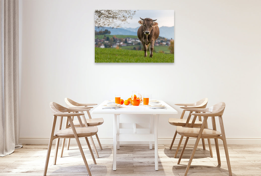 Premium Textil-Leinwand Laufendes Rind