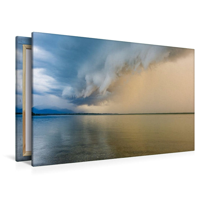Premium Textil-Leinwand Gewitterzelle auf dem Chiemsee