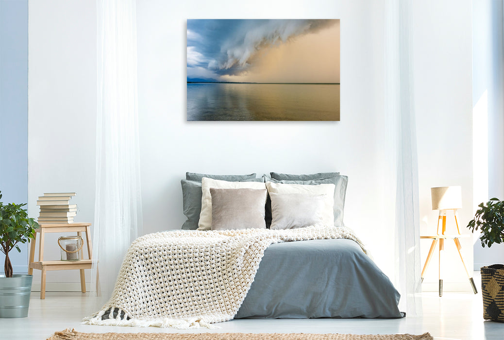 Premium Textil-Leinwand Gewitterzelle auf dem Chiemsee