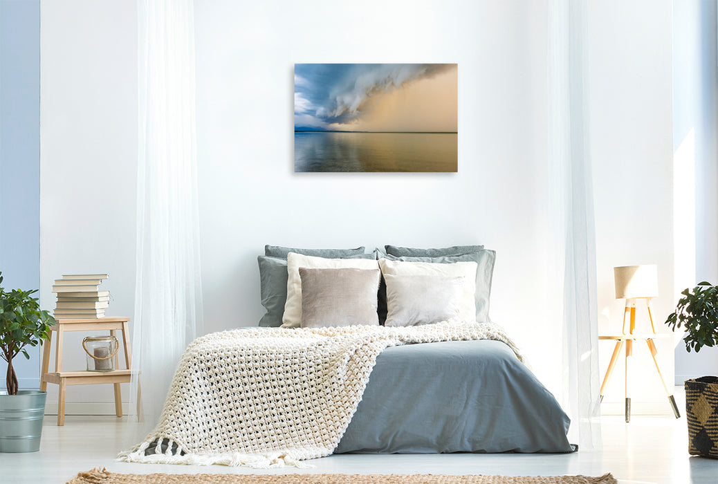Premium Textil-Leinwand Gewitterzelle auf dem Chiemsee