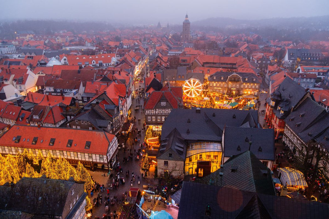Premium Textil-Leinwand Ausblick vom Nordturm der Marktkirche