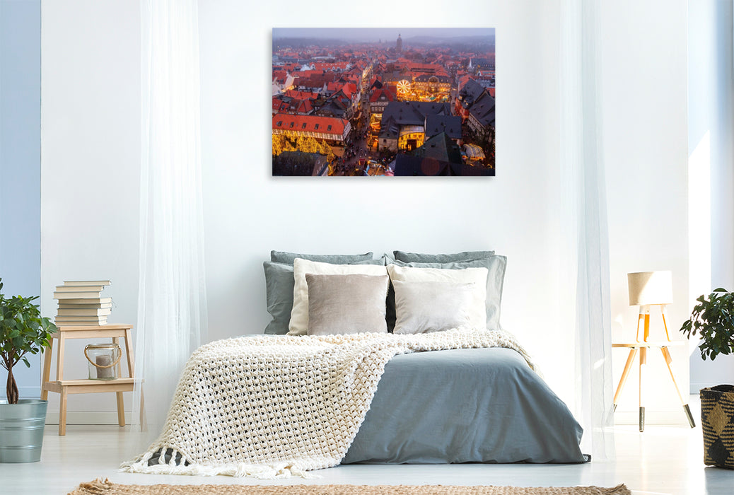 Premium Textil-Leinwand Ausblick vom Nordturm der Marktkirche