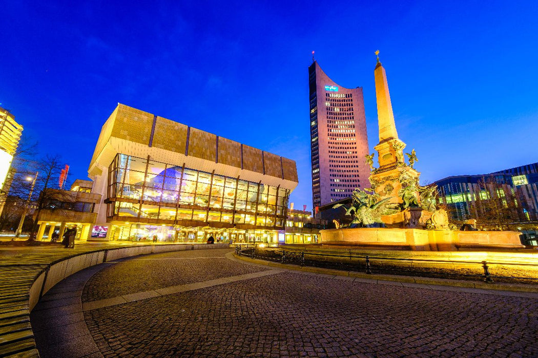 Premium Textil-Leinwand Augustusplatz in Leipzig