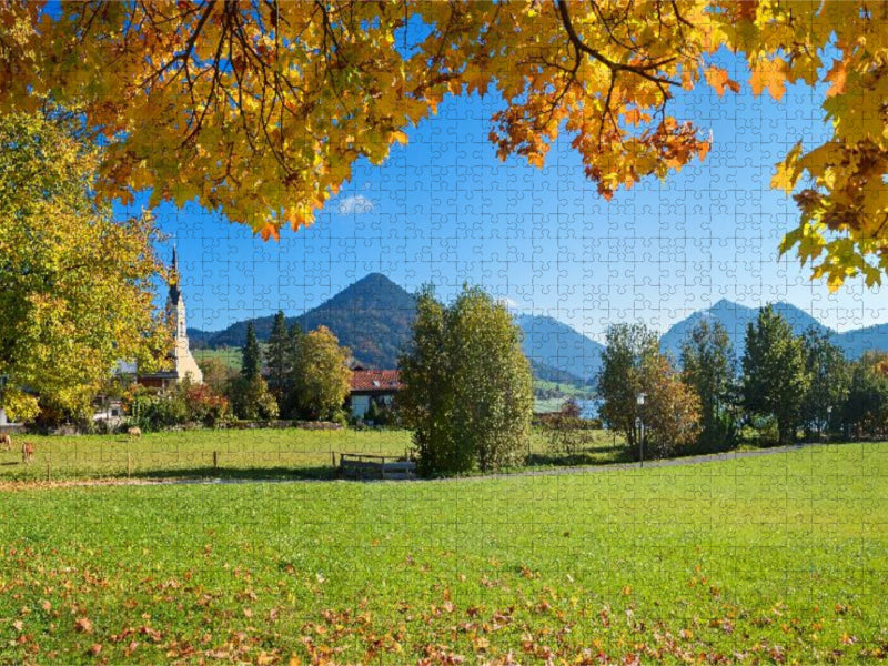 Blick zur St. Sixtus Kirche in Schliersee - CALVENDO Foto-Puzzle'