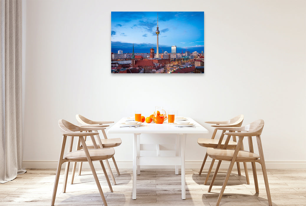 Premium Textil-Leinwand Berlin am Abend