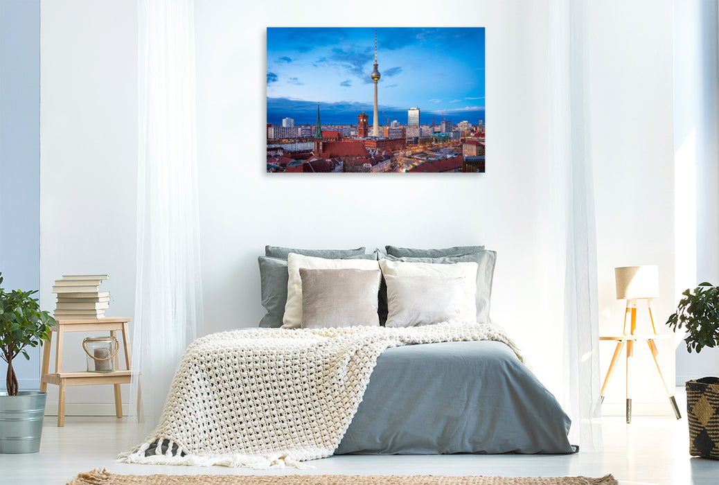 Premium Textil-Leinwand Berlin am Abend