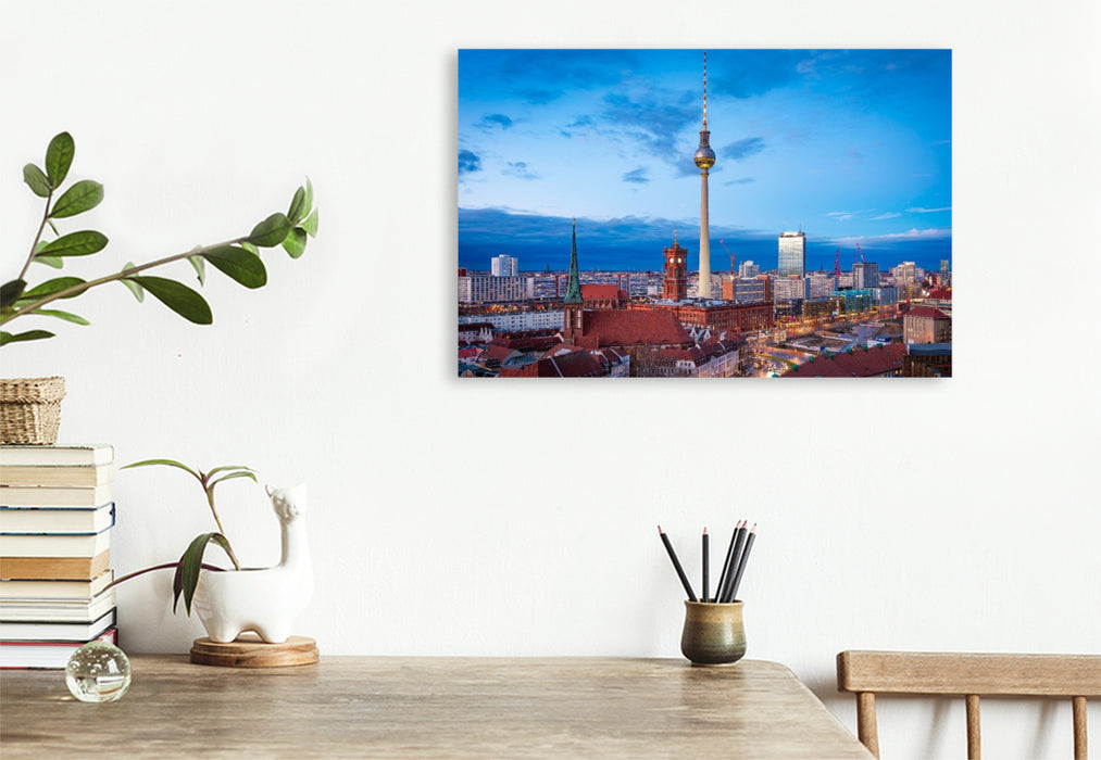 Premium Textil-Leinwand Berlin am Abend