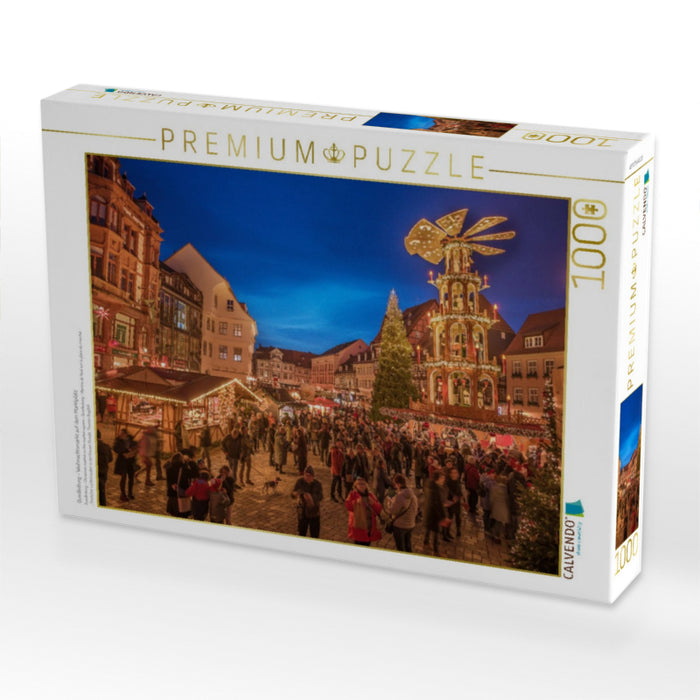 Ouedlinburg - Weihnachtsmarkt auf dem Marktplatz - CALVENDO Foto-Puzzle'