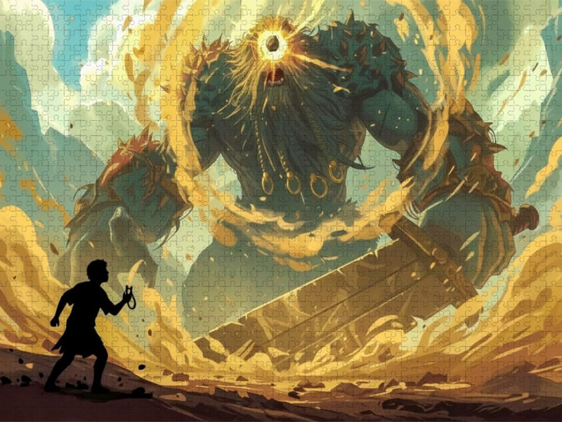 Der Treffer – Der Stein erreicht sein Ziel. - CALVENDO Foto-Puzzle'