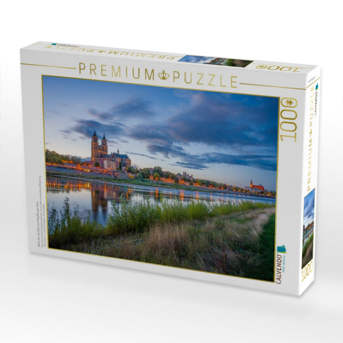 Blick über die Elbe zum Magdeburger Dom - CALVENDO Foto-Puzzle'