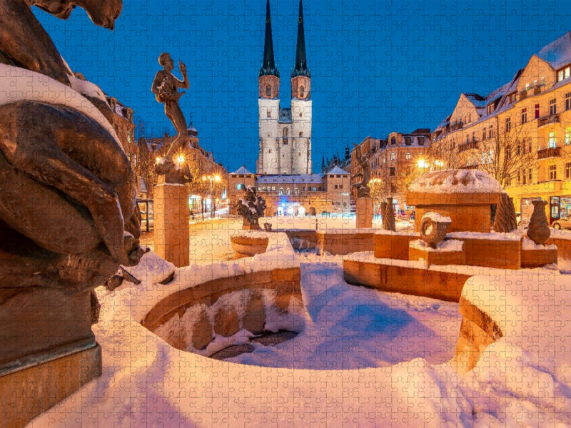 Halle-Saale im Winter - CALVENDO Foto-Puzzle'