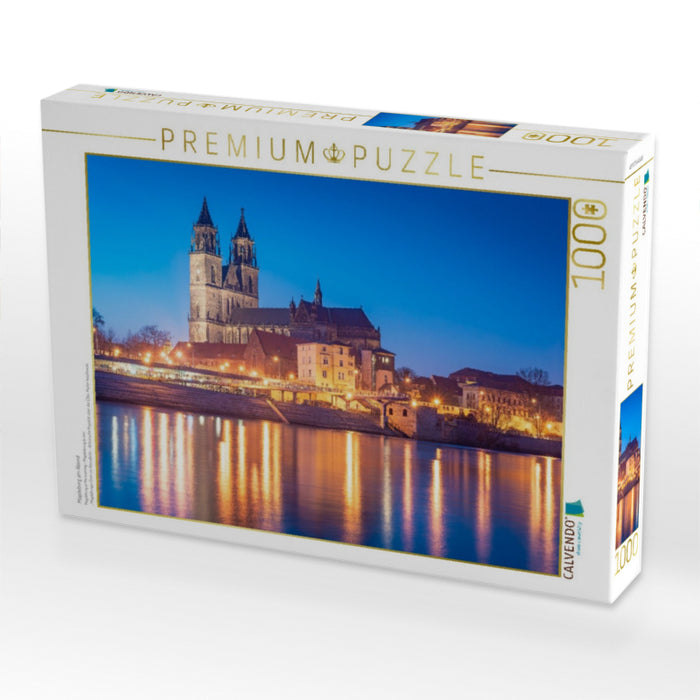 Magdeburg am Abend - CALVENDO Foto-Puzzle'