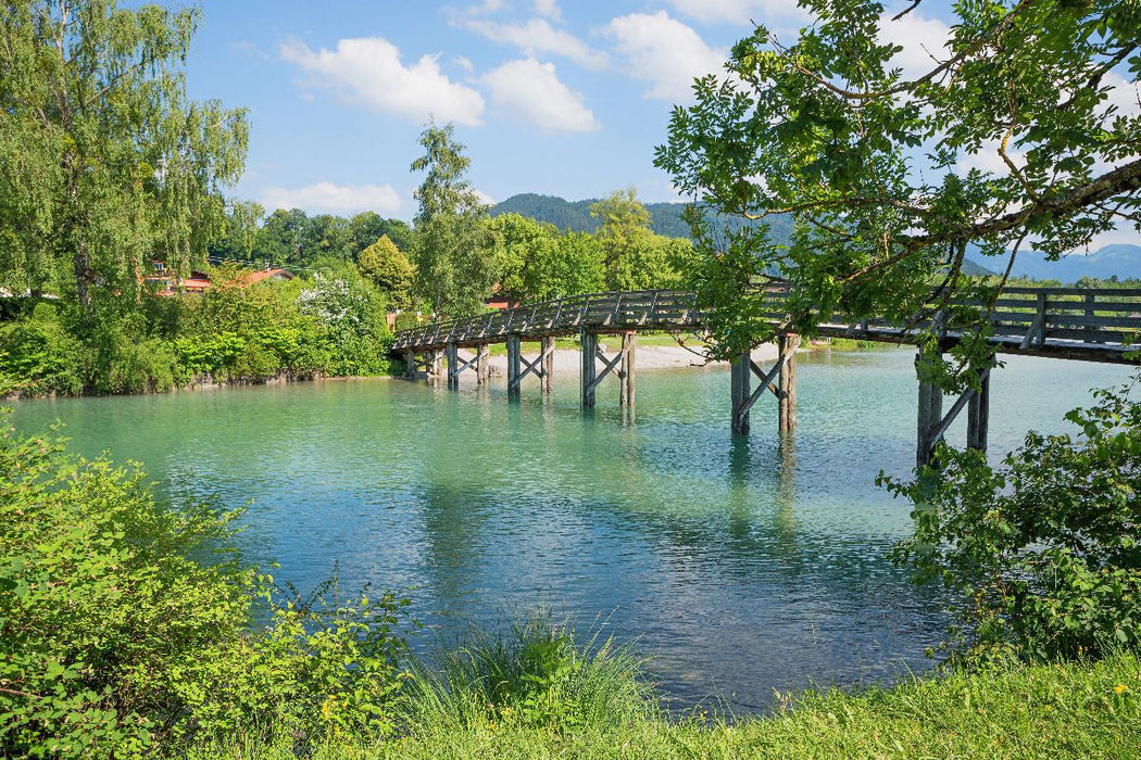 Premium Textil-Leinwand Mangfallbrücke in Gmund am Tegernsee