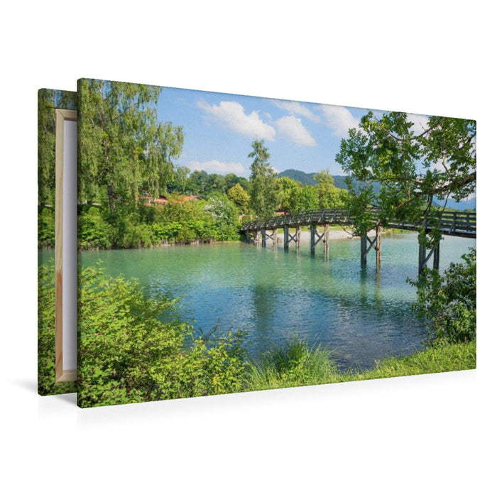 Premium Textil-Leinwand Mangfallbrücke in Gmund am Tegernsee