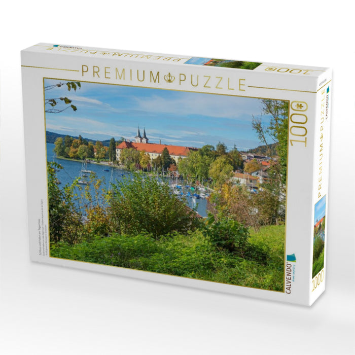 Schloss und Hafen am Tegernsee - CALVENDO Foto-Puzzle'
