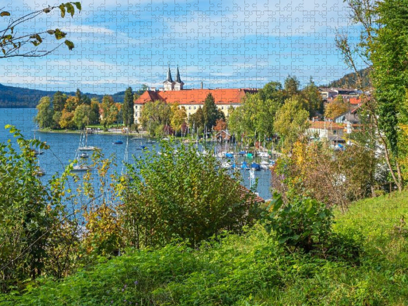 Schloss und Hafen am Tegernsee - CALVENDO Foto-Puzzle'