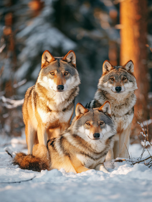 In der Kälte der Wildnis wärmt die Nähe des Rudels - CALVENDO Foto-Puzzle'