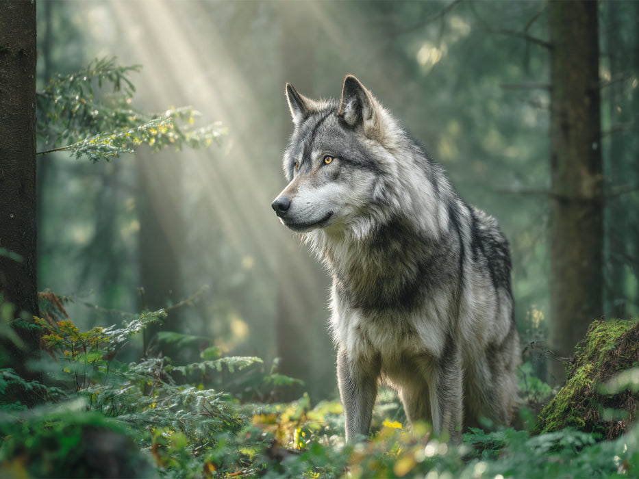 Still, wachsam und eins mit dem Wald - CALVENDO Foto-Puzzle'