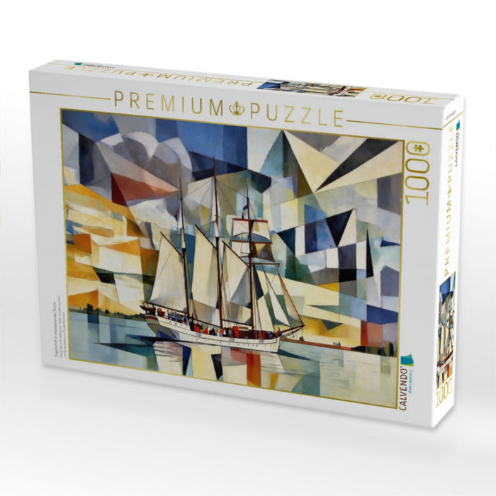 Segelschiff in untergehender Sonne - CALVENDO Foto-Puzzle'