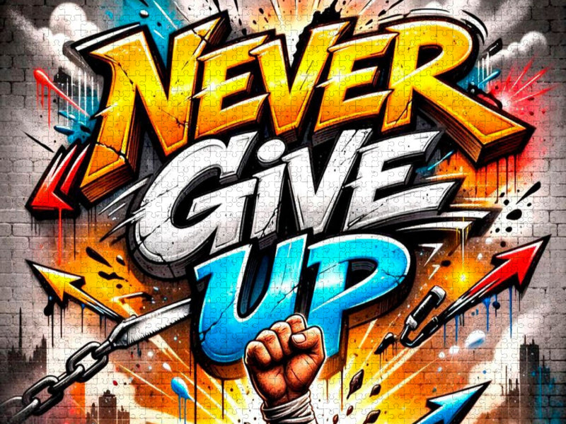 NEVER GIVE UP - CALVENDO Foto-Puzzle'