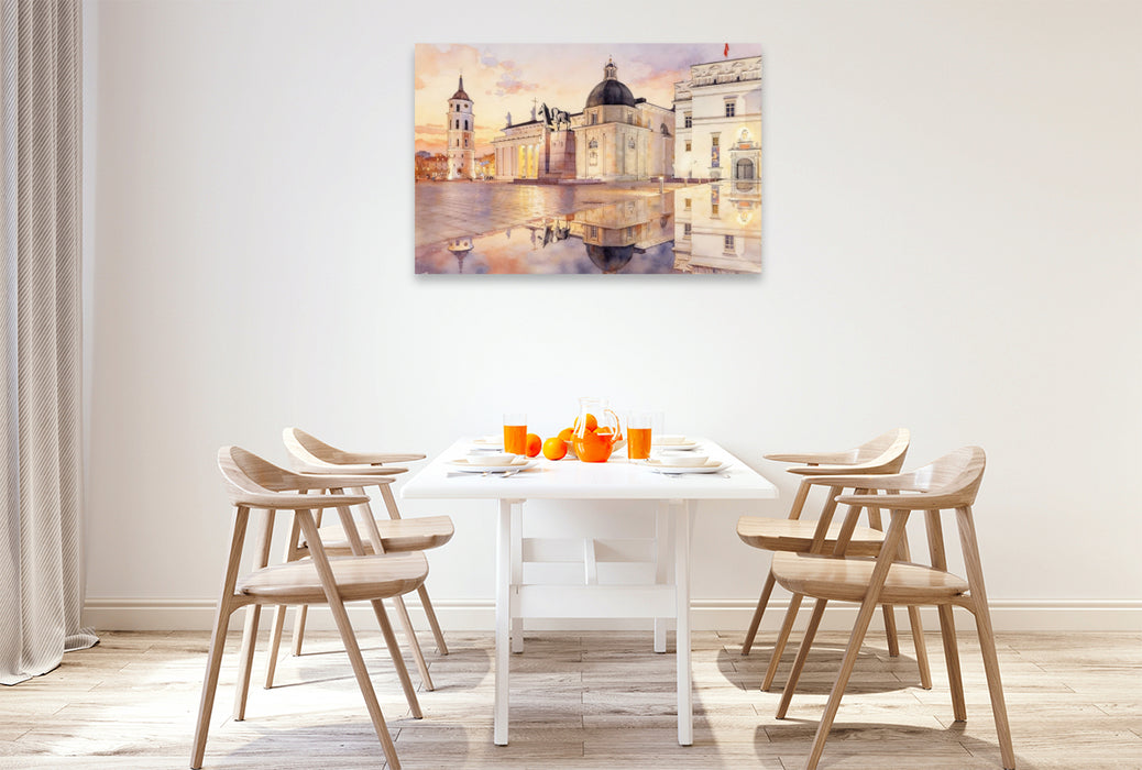 Premium Textil-Leinwand Schloss Vilnius