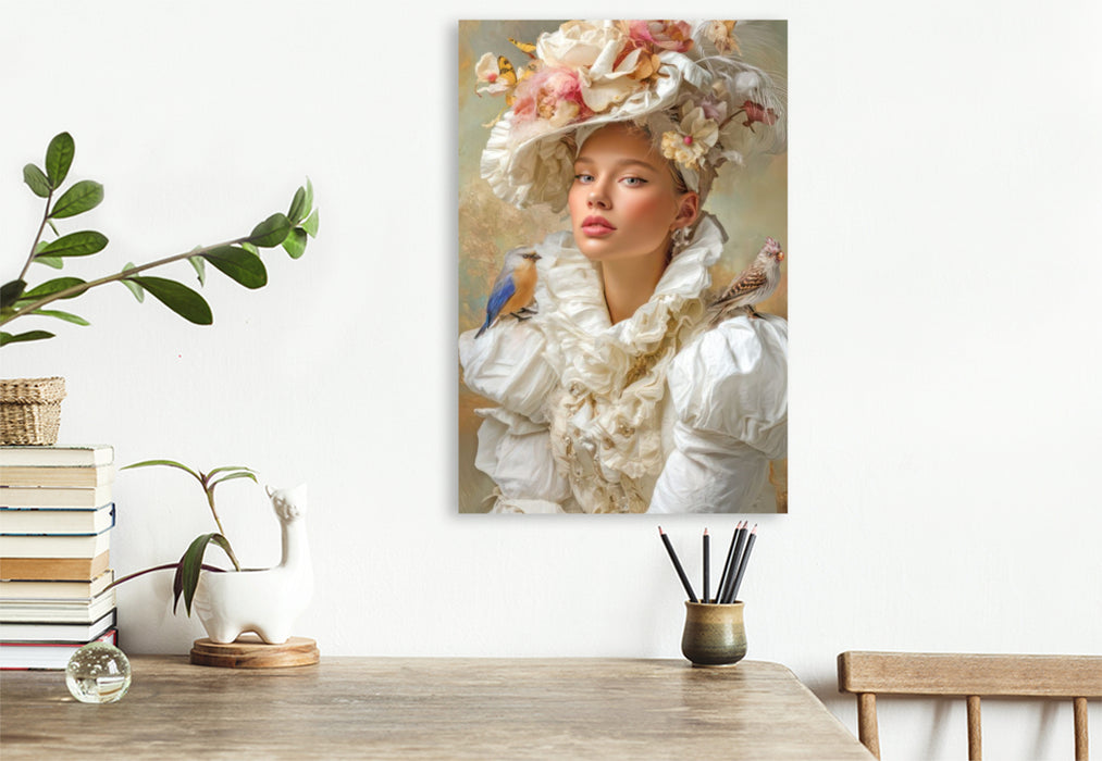 Premium Textil-Leinwand Vogelfreunde