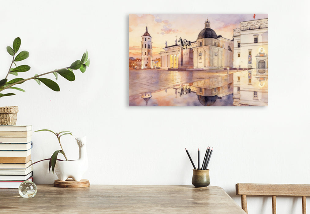 Premium Textil-Leinwand Schloss Vilnius