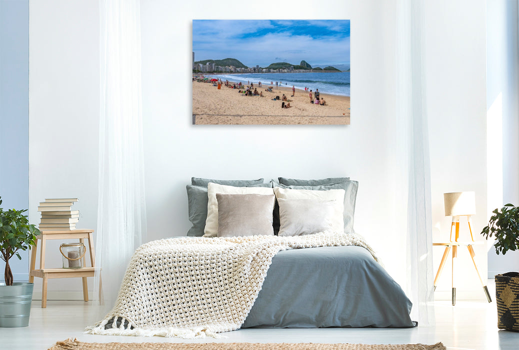 Premium Textil-Leinwand Leben an der Copacabana