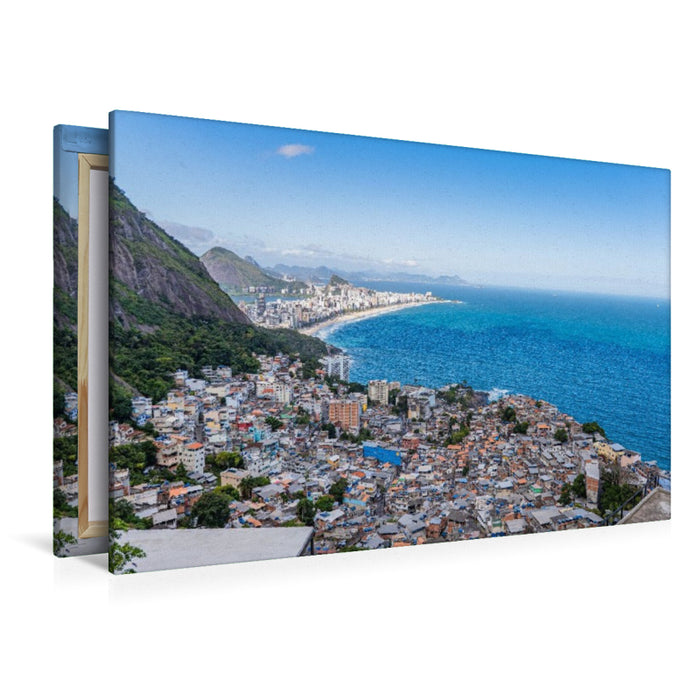 Premium Textil-Leinwand Favelas über dem Ozean