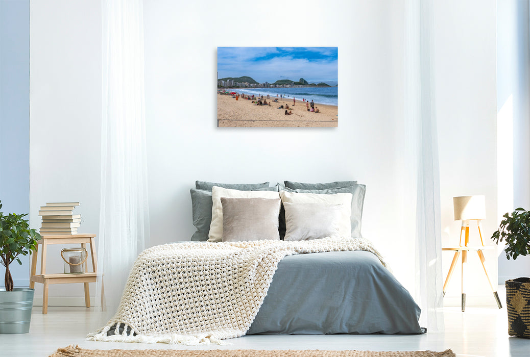Premium Textil-Leinwand Leben an der Copacabana