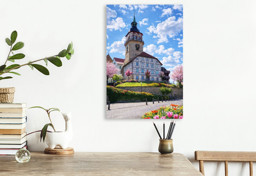 Premium Textil-Leinwand Turmschulhaus und Galerie in Backnang