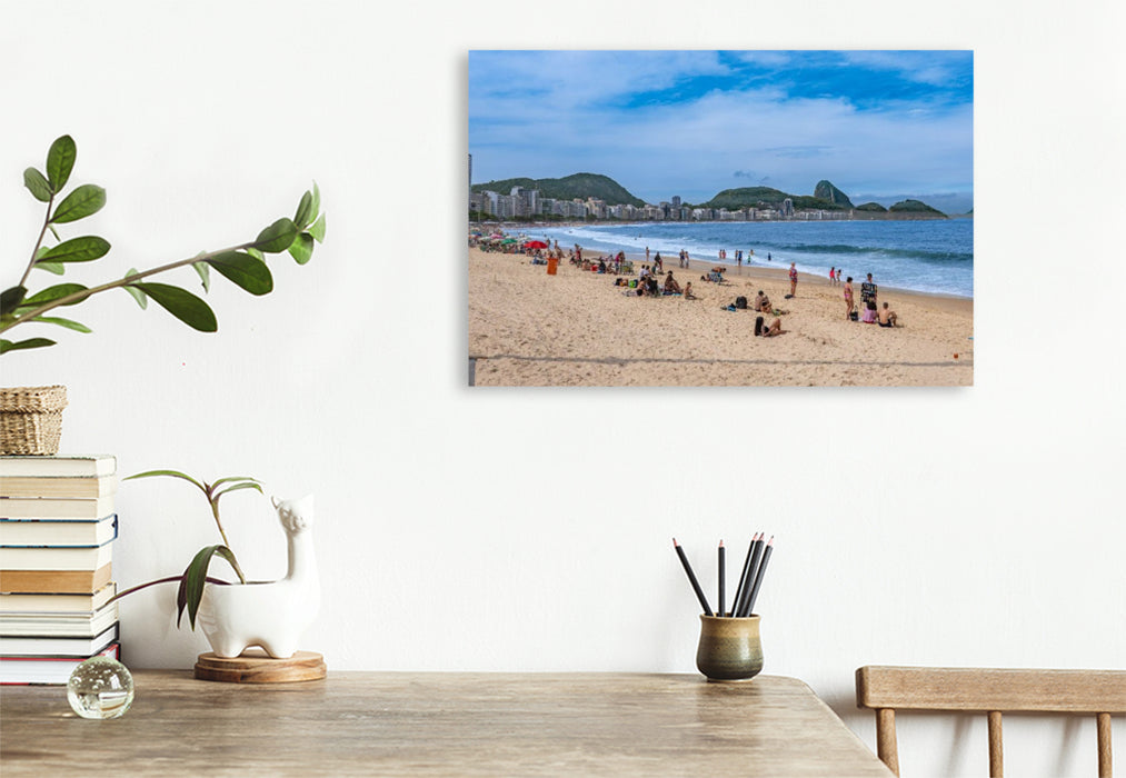 Premium Textil-Leinwand Leben an der Copacabana