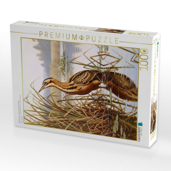 Rohrdommel - seltener Vogel als Gemälde - CALVENDO Foto-Puzzle'