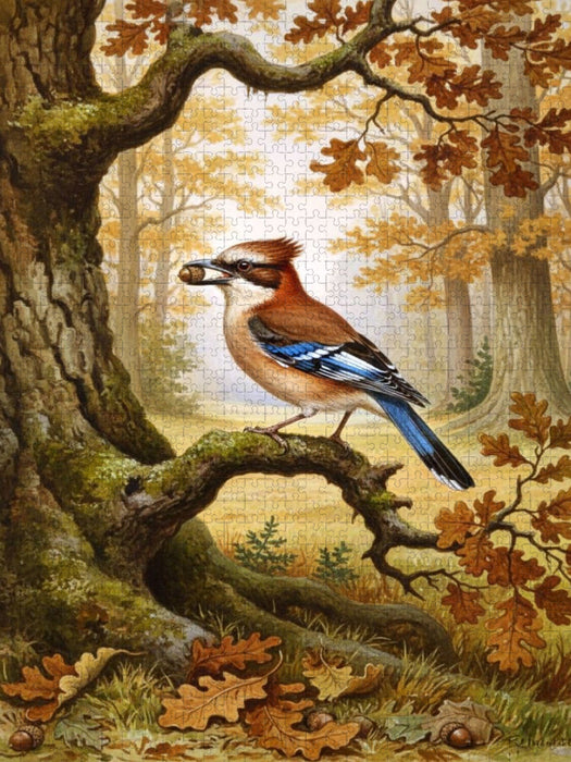 Eichelhäher als Gemälde - CALVENDO Foto-Puzzle'