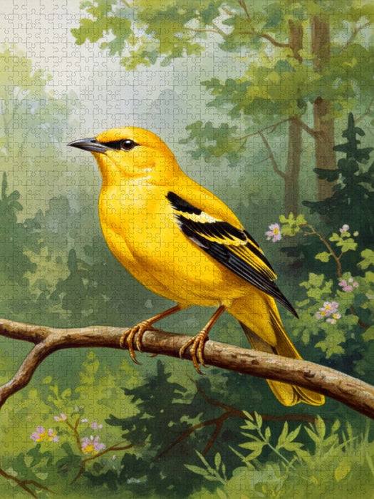 Pirol - seltener Vogel als Gemälde - CALVENDO Foto-Puzzle'